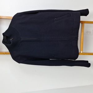 GAP MEN'S NAVY BLUE BASIC JACKET W/LINING ZIP UP SIZE LARGE